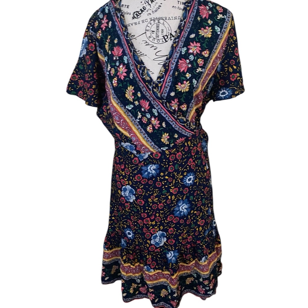 Zesica Ruffled Wrap Midi Dress xl - Picture 2 of 11